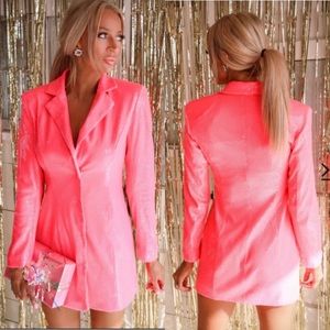 🔥NEW Novalee Neon Pink 💖BARBIE💖 Sequin Blazer Dress🔥